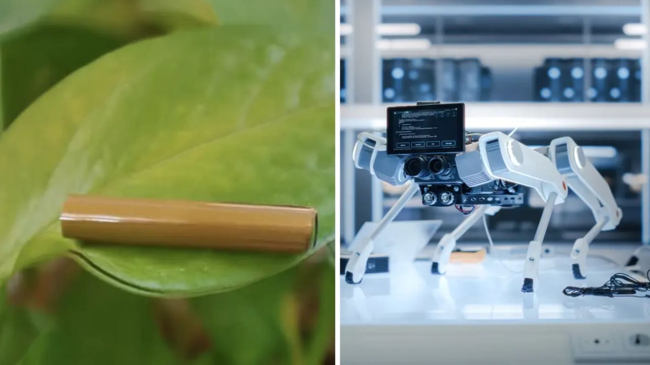 Aktuator terinspirasi dari urat daun menggerakkan anjing robot yang diaktifkan oleh cahaya dengan kecepatan dan kekuatan.