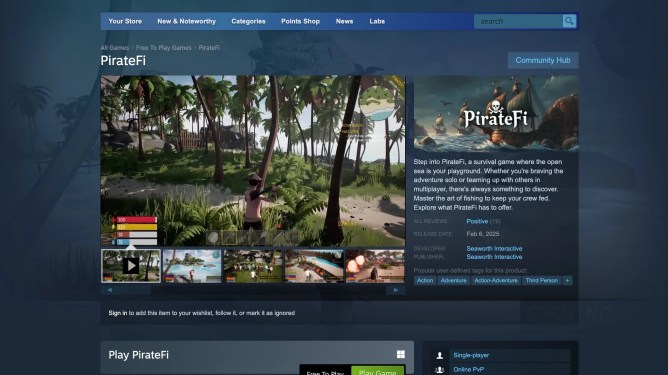 Valve Hapus Game PirateFi dari Steam Karena Malware Berbahaya