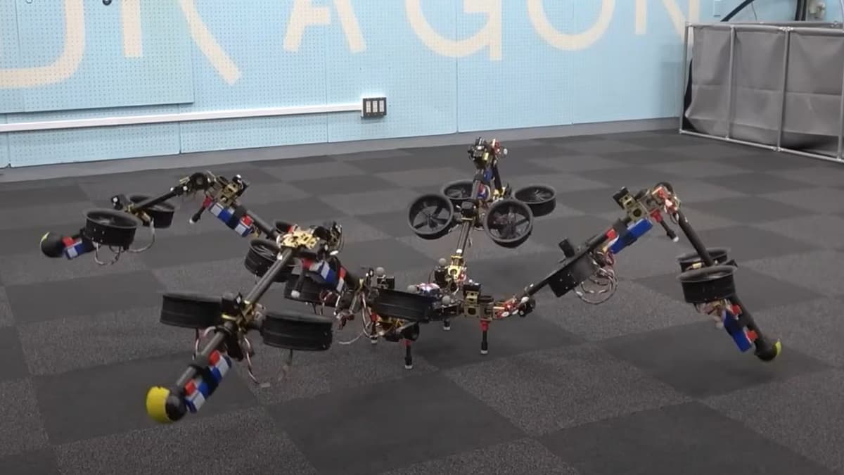 SPIDAR: Robot Kuadropedal Terbang dan Merangkak dengan Kontrol Vektor Thrust