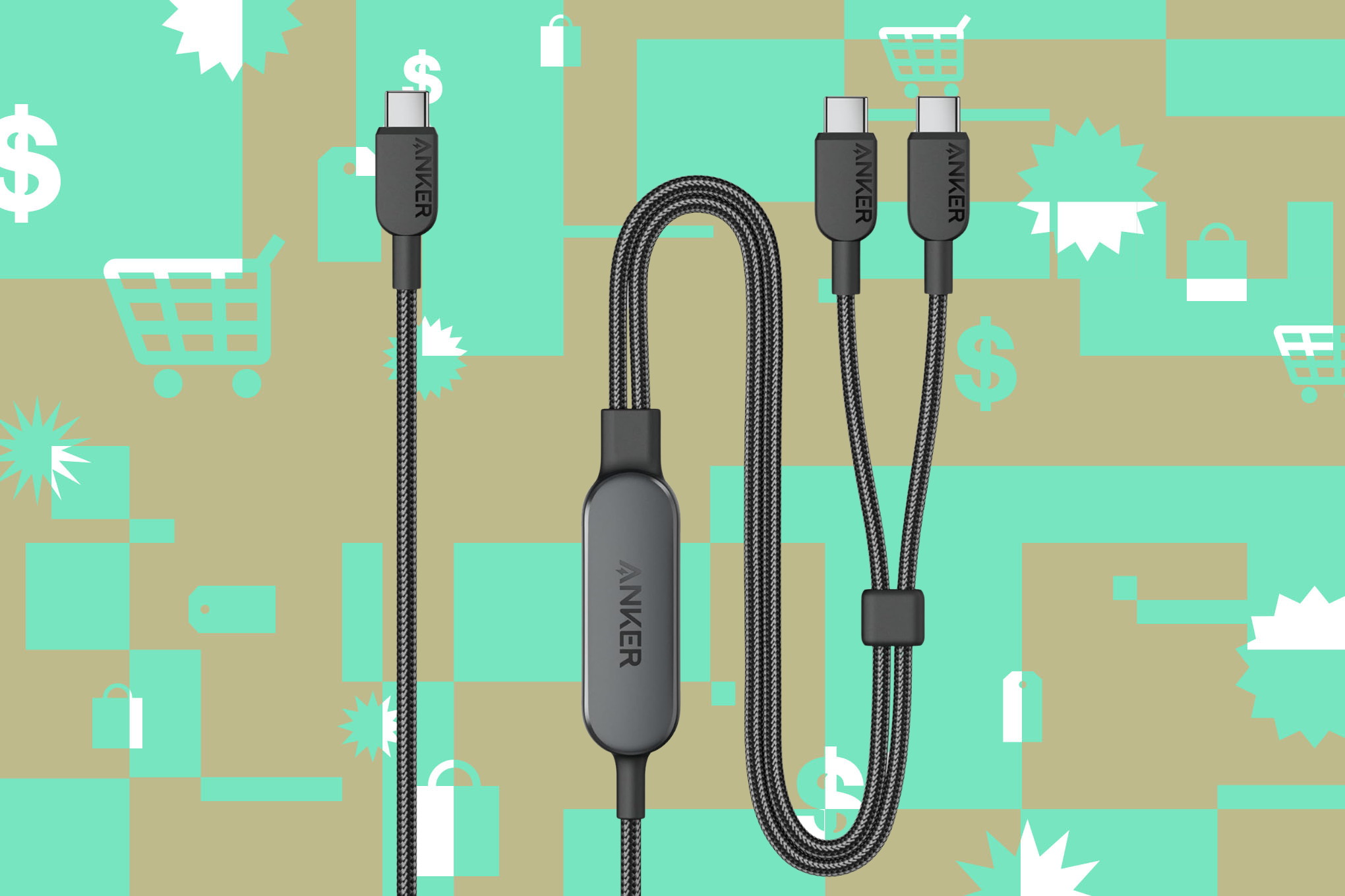 Diskon Terbaik Kabel USB-C Anker 2-in-1, Isi Daya Cepat untuk Dua Perangkat Sekaligus