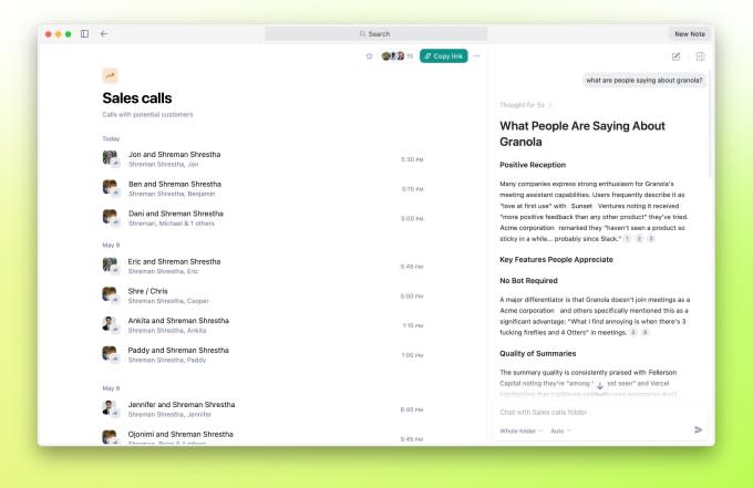Granola Raih Dana Rp 707.13 miliar ($43 Juta)  dan Luncurkan Fitur Kolaborasi Canggih Berbasis AI