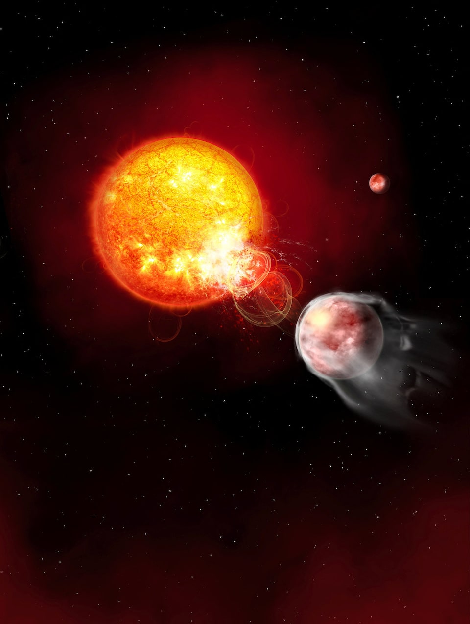 Planet Gas Dekat Bintang Muda Picu Semburan Energi Besar yang Unik