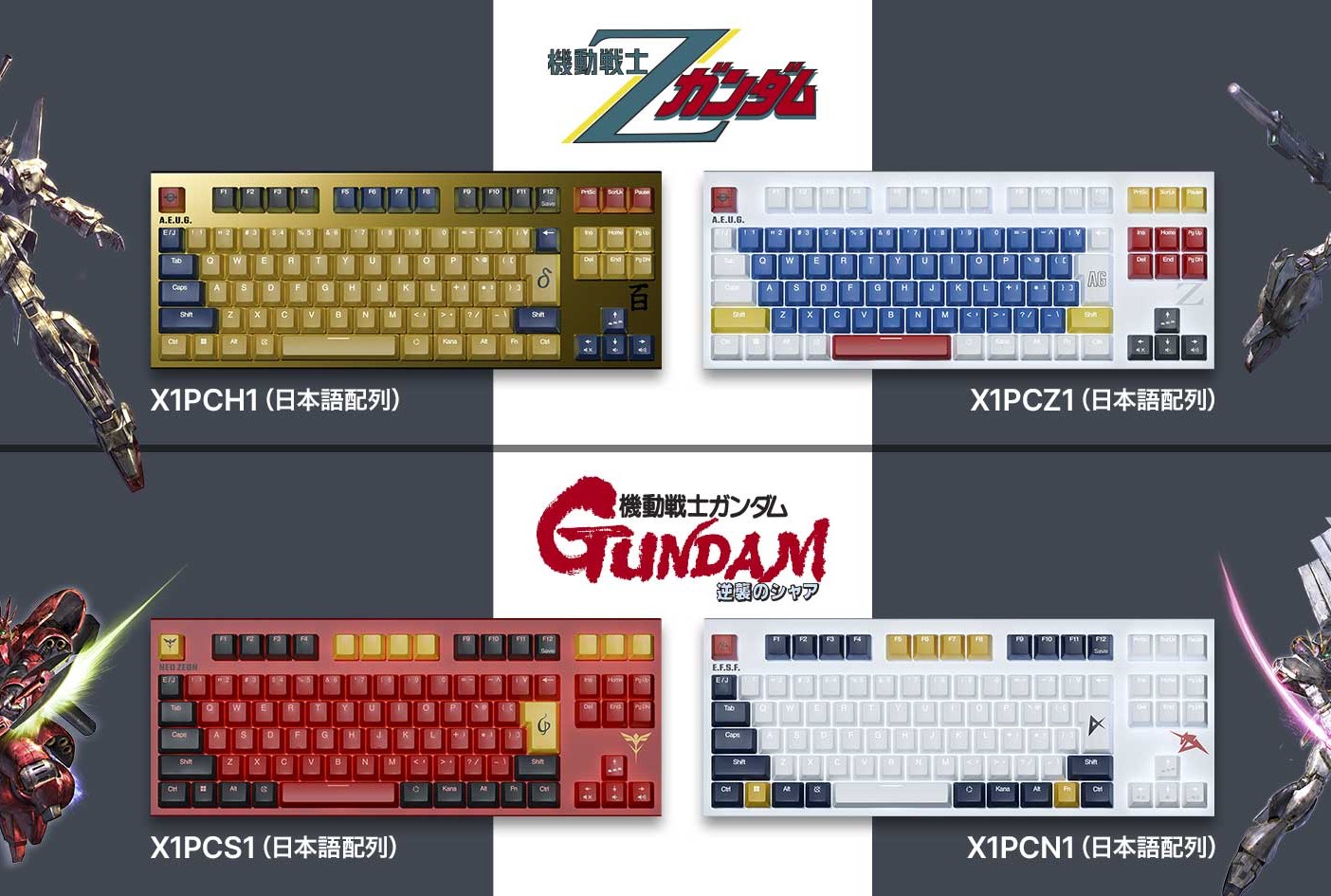 Realforce Rilis Keyboard Mekanik Edisi Terbatas Bertema Gundam Populer