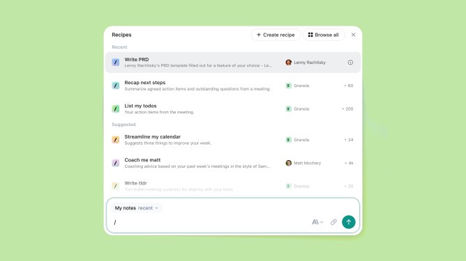 Granola Hadirkan 'Recipes', Shortcut Pintar untuk Mempermudah Rapat Berkali-kali