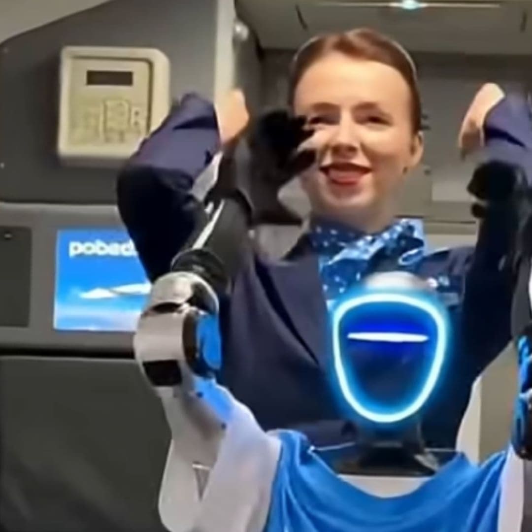 Pobeda Luncurkan Robot Humanoid Pertama Jadi Pramugari di Pesawat