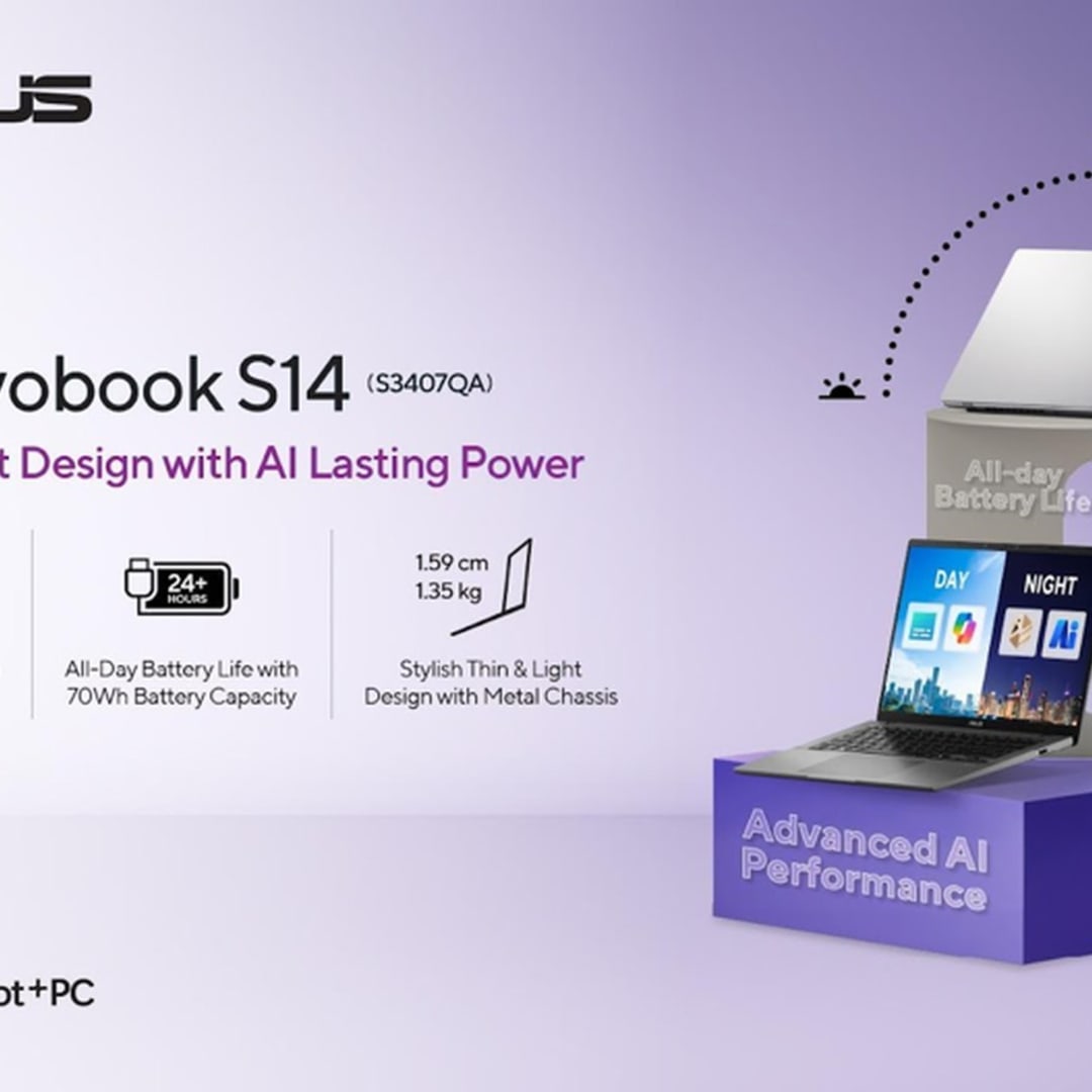 ASUS Vivobook S14 S3407QA, Laptop AI Cerdas dengan Baterai Super Tahan Lama