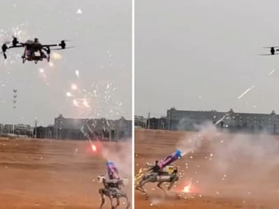 Pertarungan Robot Anjing dan Drone Tanda Perang Masa Depan Berbasis AI