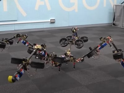 SPIDAR: Robot Kuadropedal Terbang dan Merangkak dengan Kontrol Vektor Thrust