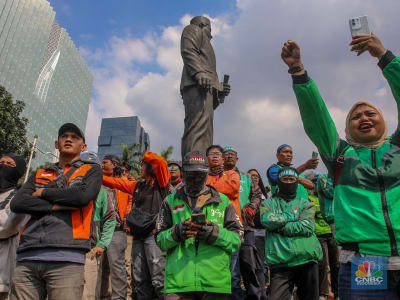 Ribuan Driver Ojek Online Jakarta Tuntut Tarif Pengantaran yang Lebih Adil