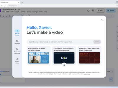 Google Drive Kini Punya Tombol Pintas Edit Video dengan AI Vids