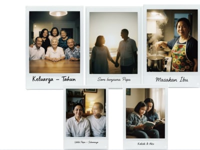 Kenang Orang Tua dengan Foto Polaroid Digital dari Gemini AI yang Nostalgia