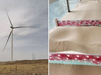 Daur Ulang Bilah Turbin Angin Jadi Penghalang Pasir Kuat Lawan Desertifikasi