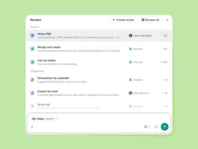 Granola Hadirkan 'Recipes', Shortcut Pintar untuk Mempermudah Rapat Berkali-kali
