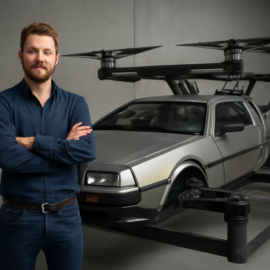 Brian Brocken Mewujudkan DeLorean Terbang Skala Penuh dengan Rangka Karbon Fiber - image 2