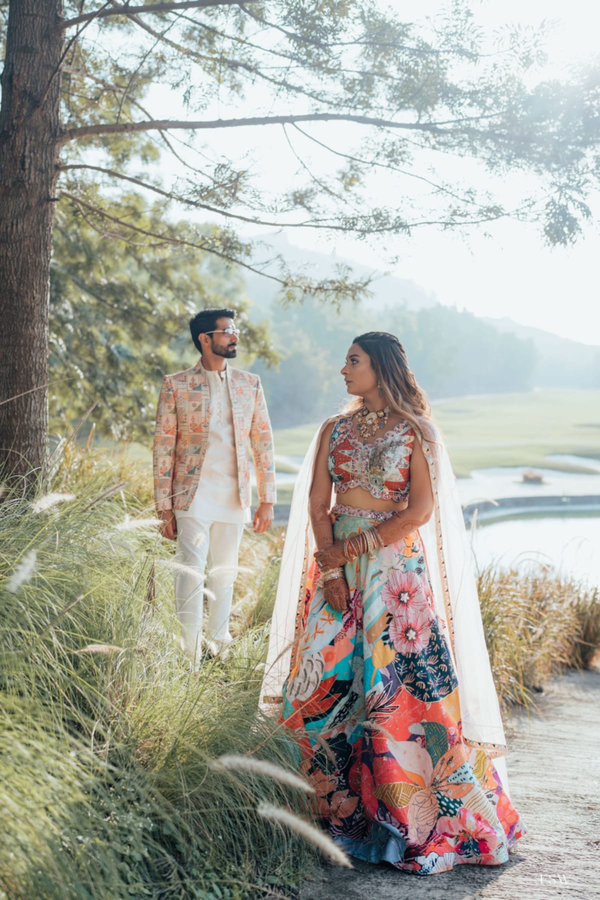 cinematic wedding reception frame in Oxford Golf Club , Pune by FineShot Weddings