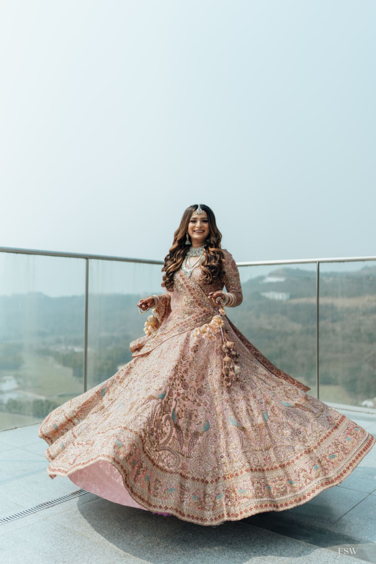 cinematic wedding reception frame in Oxford Golf Club , Pune by FineShot Weddings