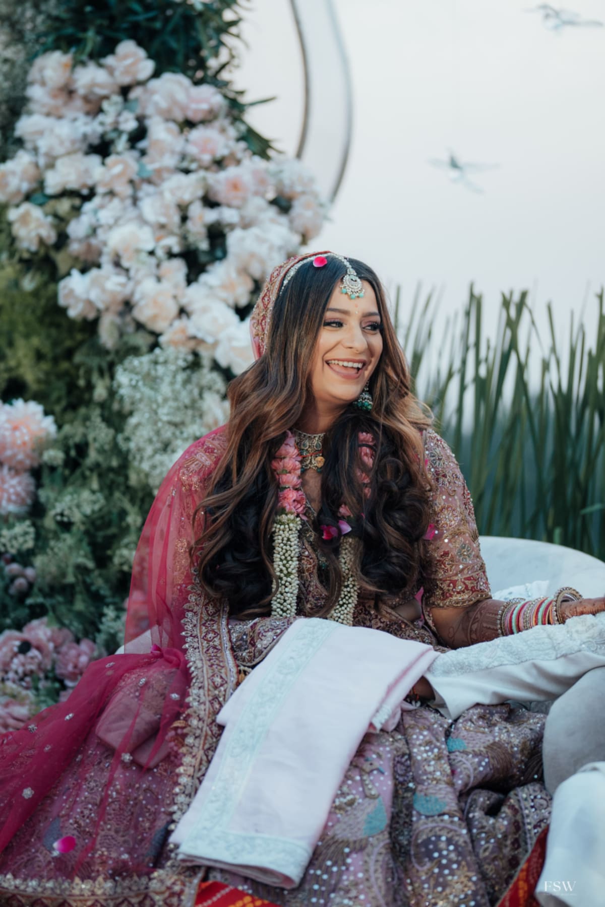cinematic wedding reception frame in Oxford Golf Club , Pune by FineShot Weddings