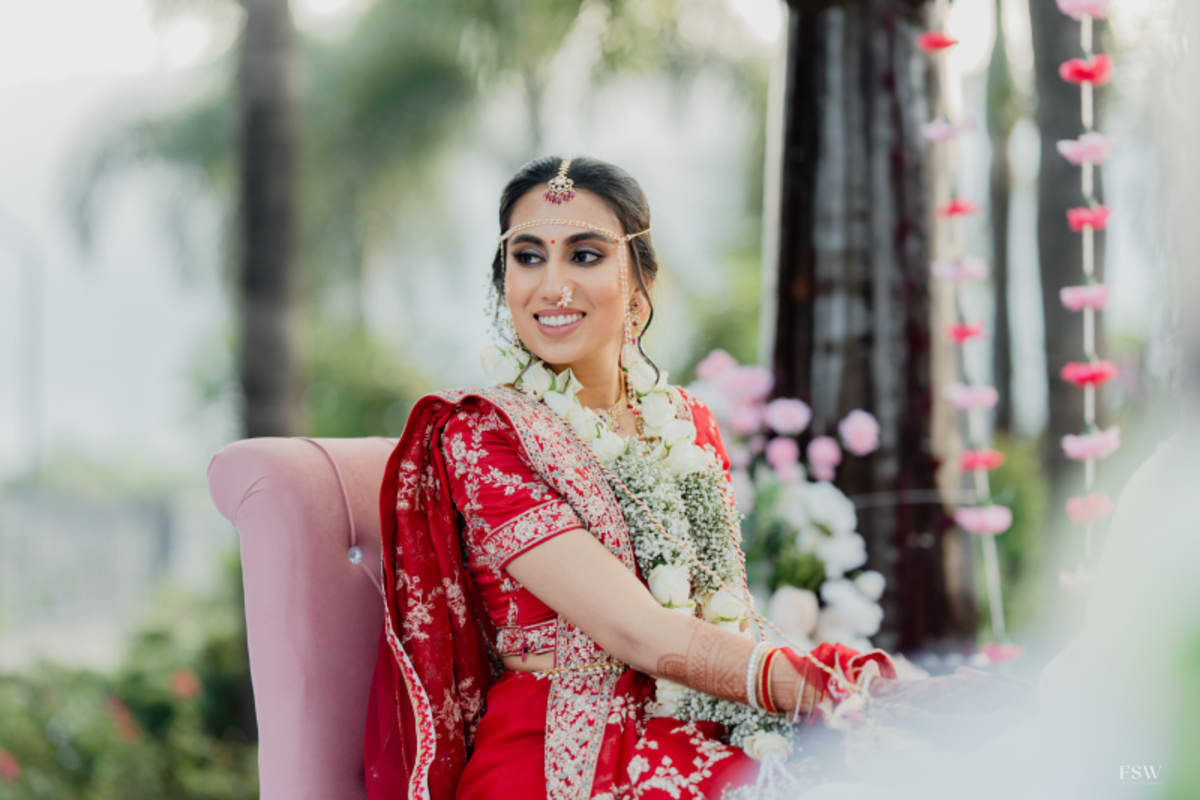 cinematic wedding reception frame in Goa, India by FineShot Weddings