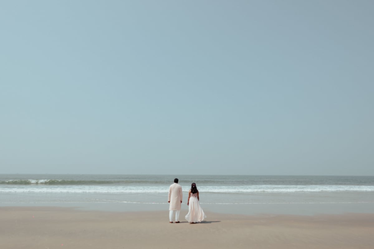 cinematic wedding reception frame in Goa, India by FineShot Weddings