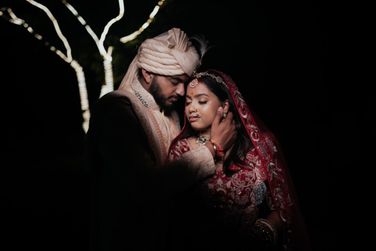 cinematic wedding reception frame in Goa, India by FineShot Weddings