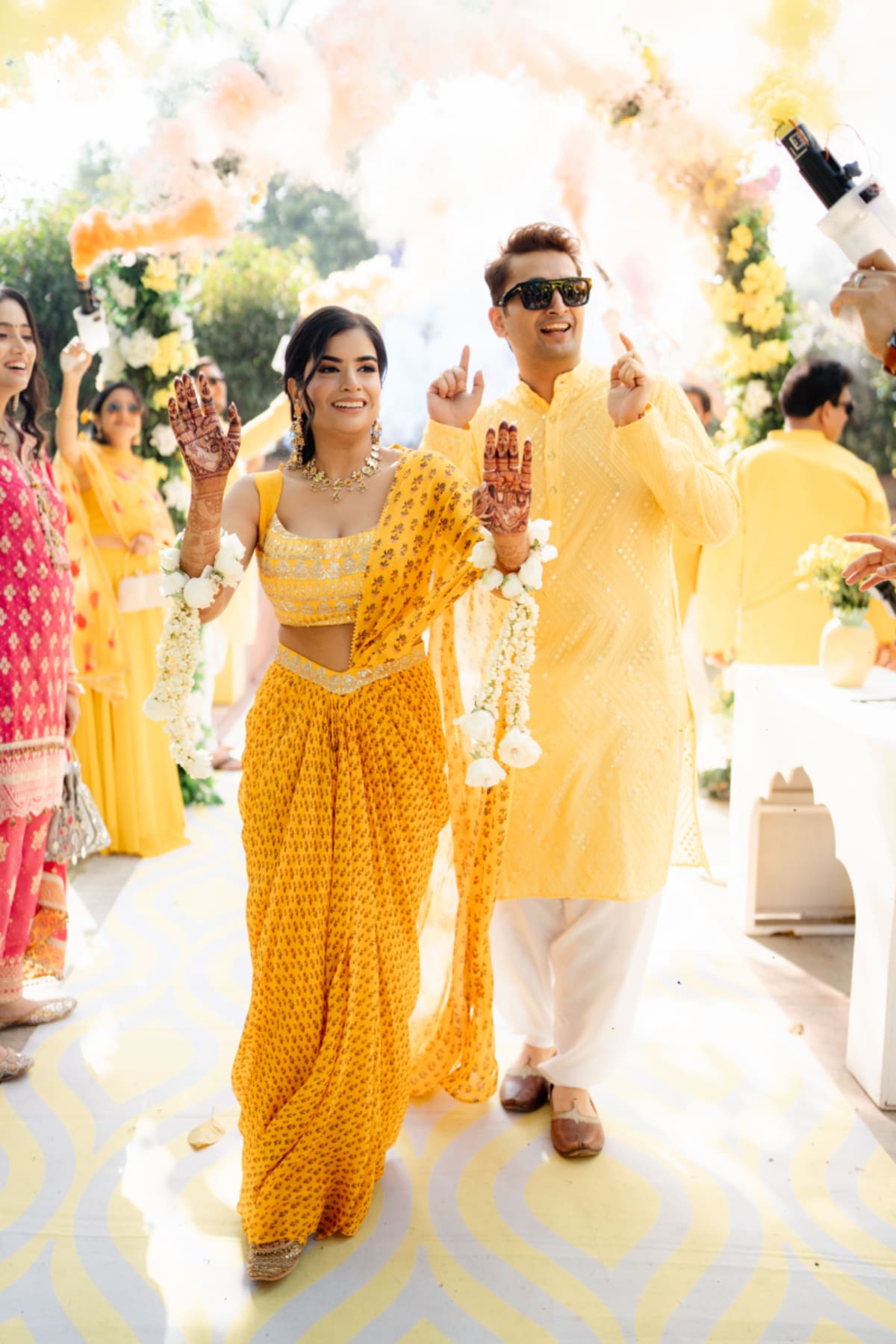 cinematic wedding reception frame in Goa, India by FineShot Weddings