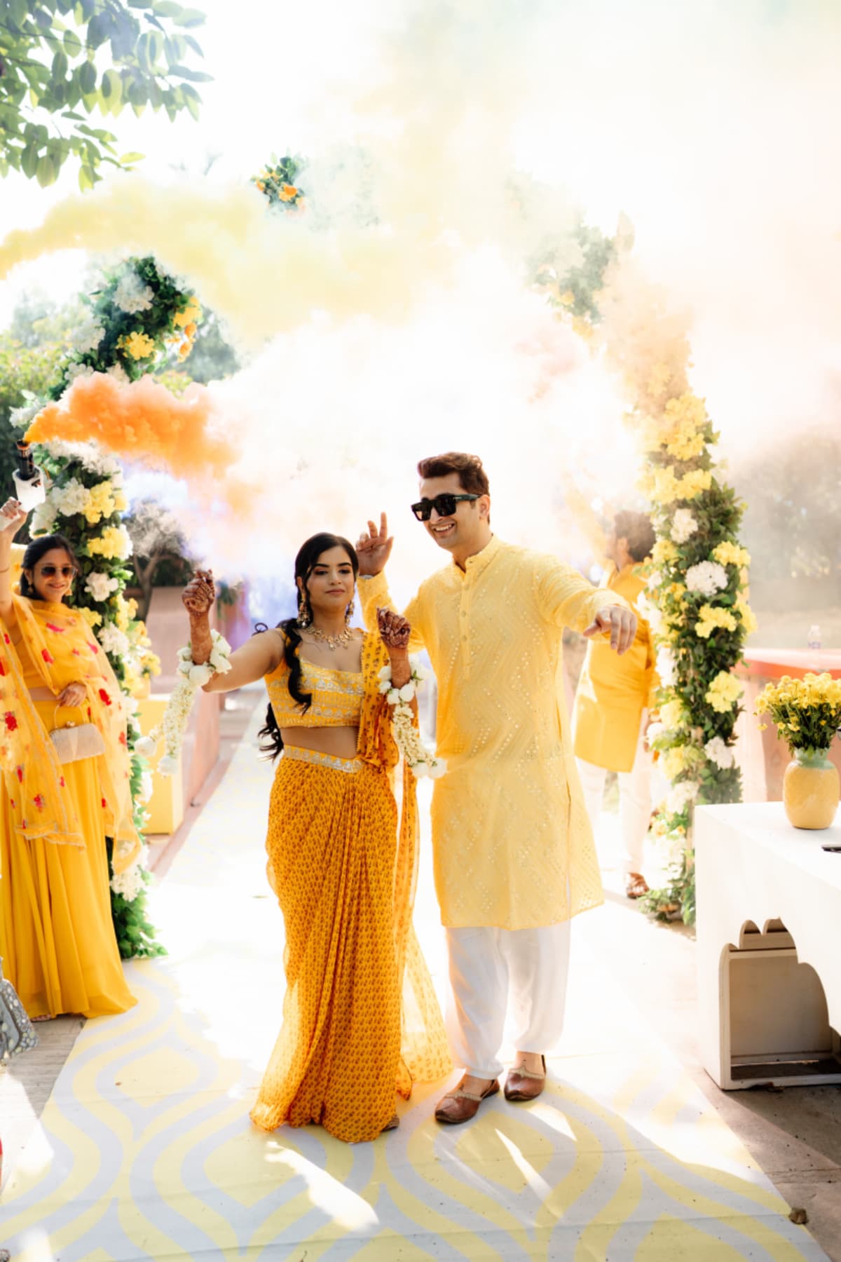 cinematic wedding reception frame in Goa, India by FineShot Weddings