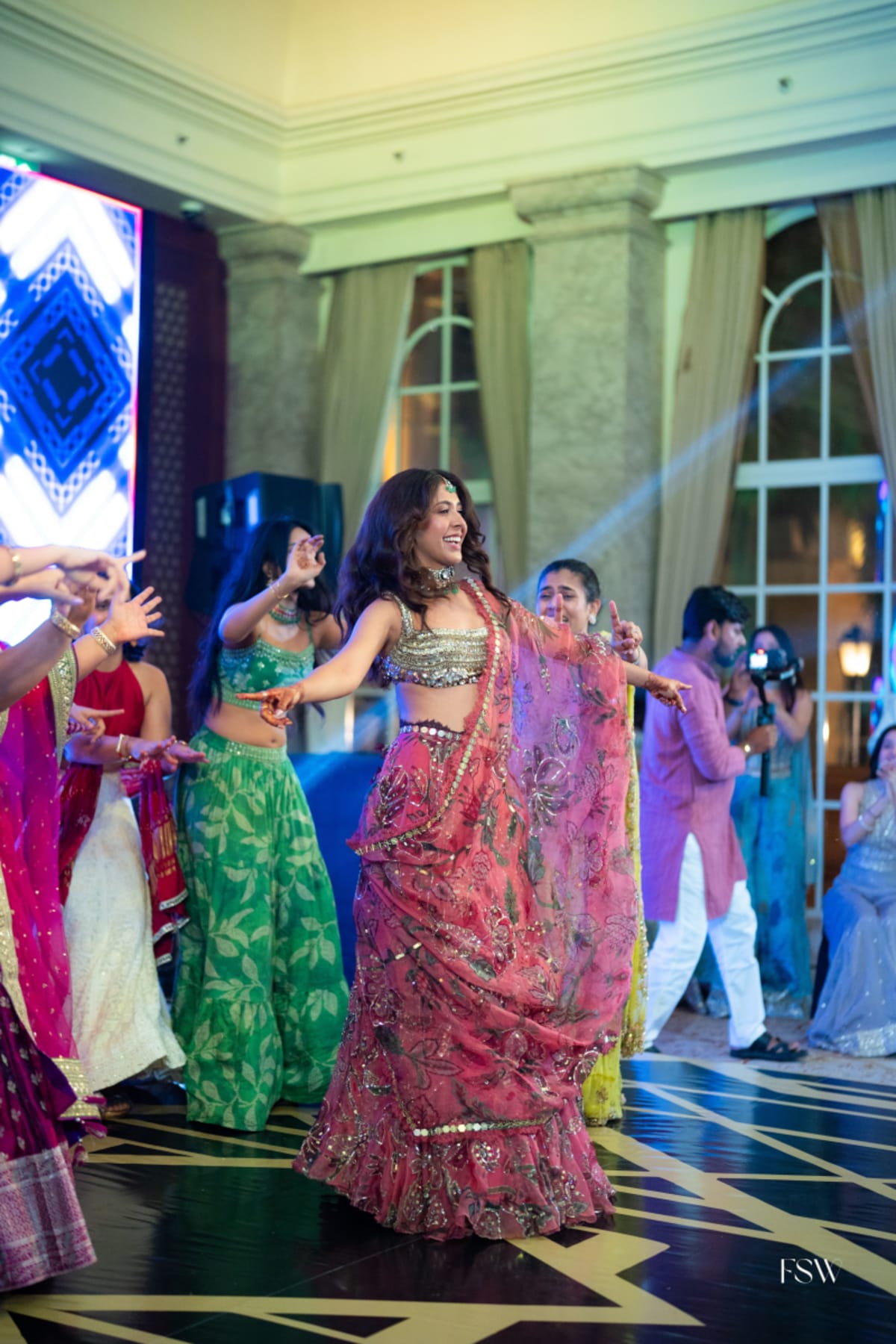 cinematic wedding reception frame in ITC grand maratha , Mumbai  by FineShot Weddings