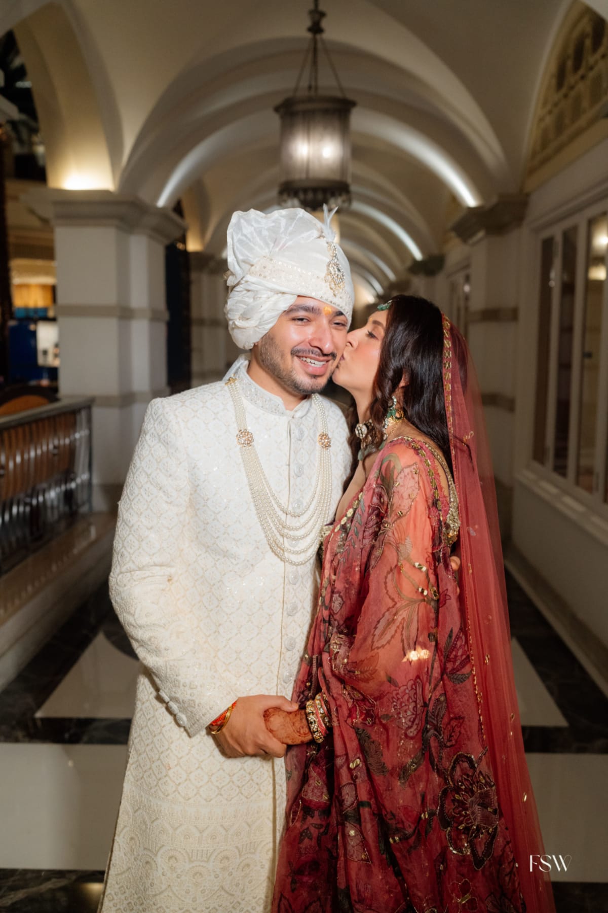 cinematic wedding reception frame in ITC grand maratha , Mumbai  by FineShot Weddings