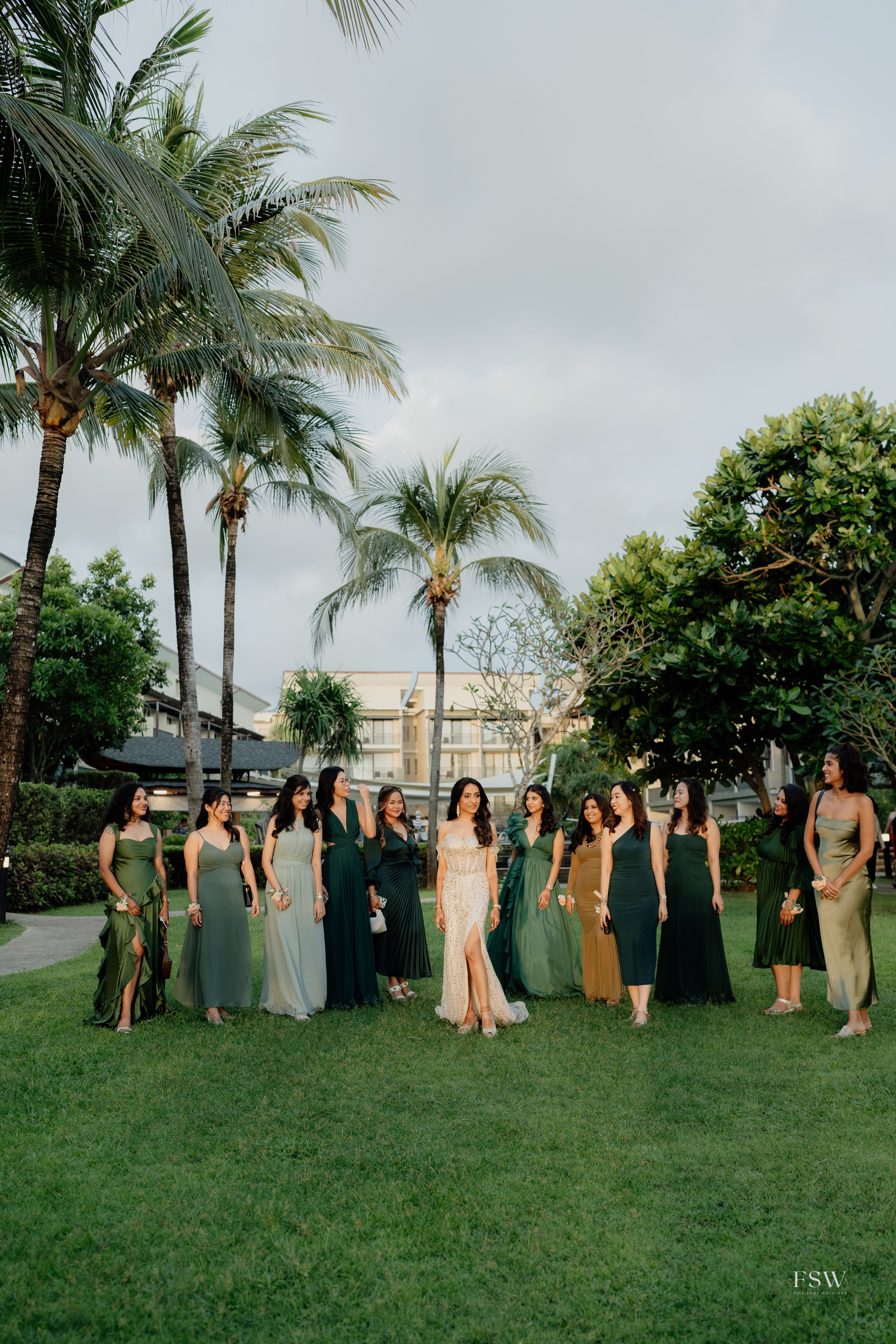 Sunset wedding portraits at Le Méridien Khao Lak