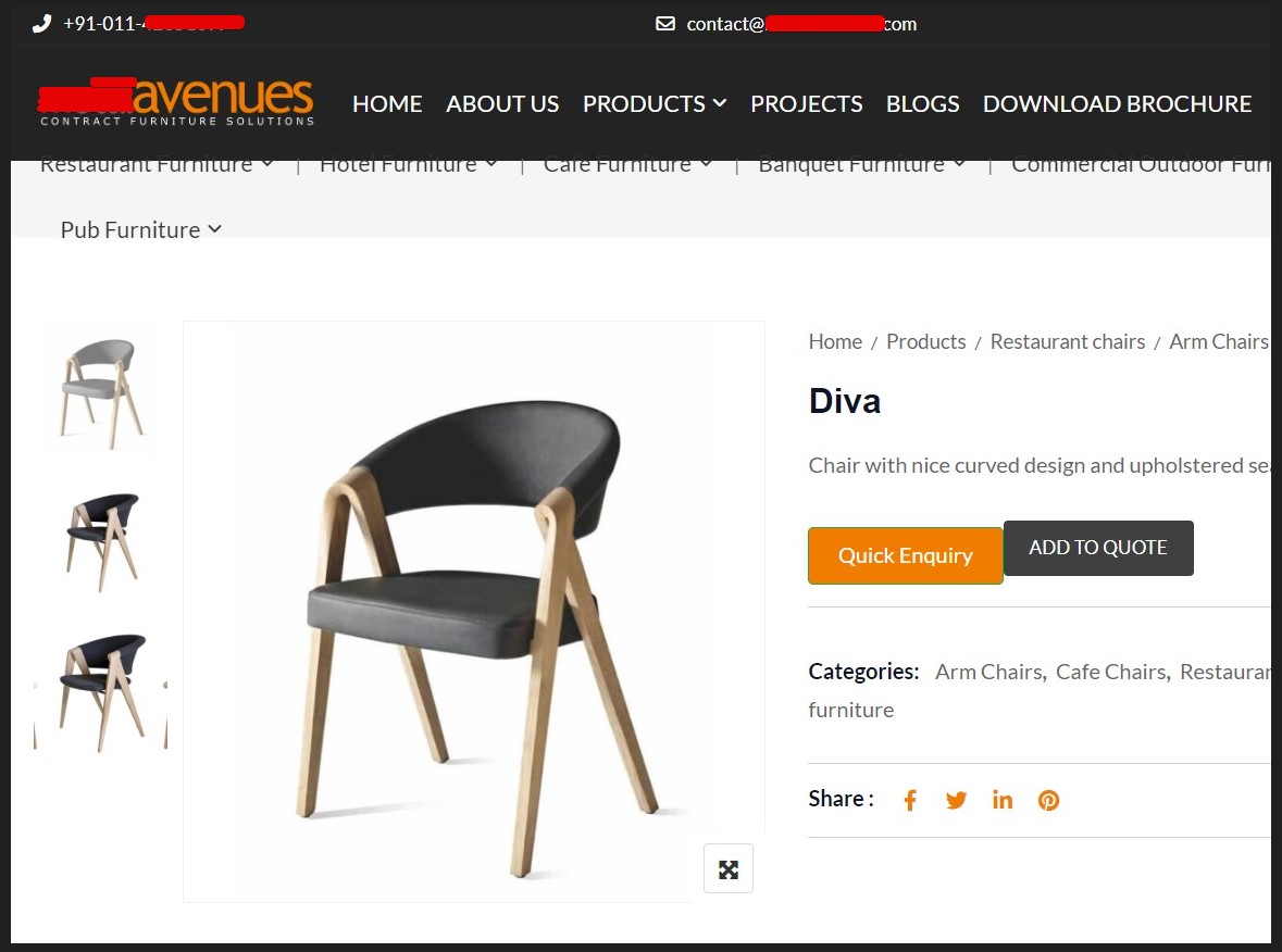 Meuble d'imitation proposé sur un site d'e-commerce, fabrication en Inde