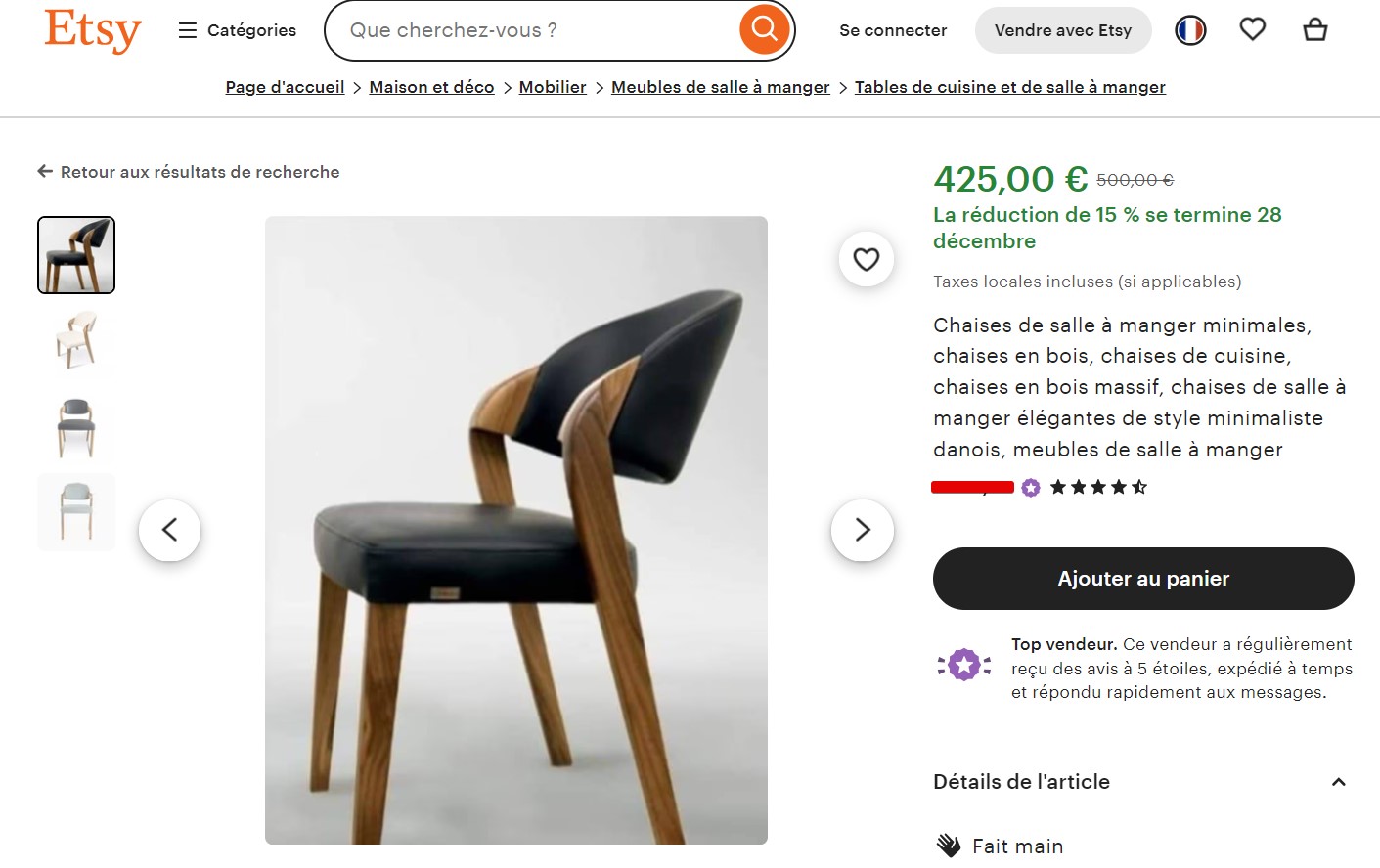 Meuble d'imitation proposé sur Etsy, fabrication en Slovénie