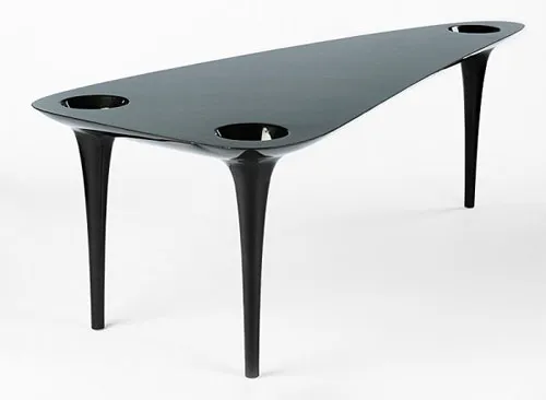 Table design de luxe style déconstruite Newson Black Hole