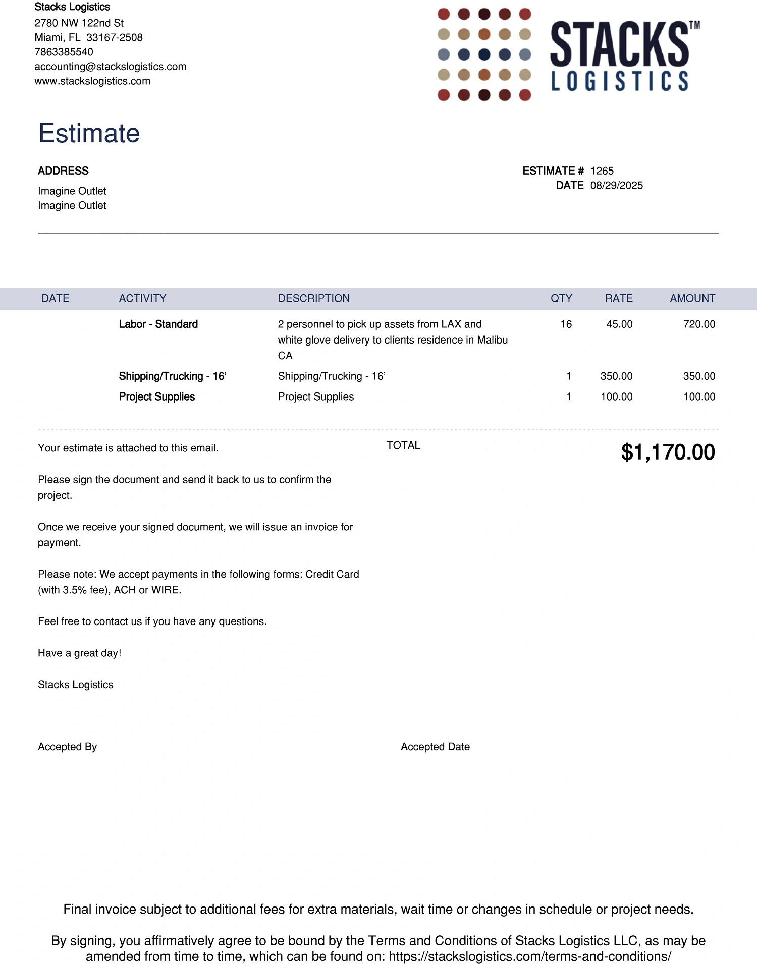 Entrega con servicio premium, importación de muebles de lujo de Europa a EE. UU., Malibu, logística de mesas pesadas, Stacks Logistics