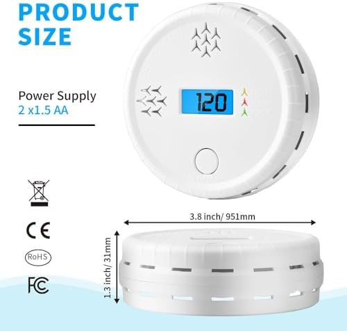 Vue 4 de Detecteur Dalarme Monoxyde De