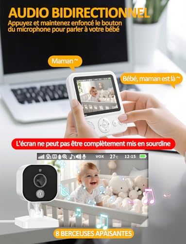 Vue 6 de Obvhnua Babyphone Camera Pouces