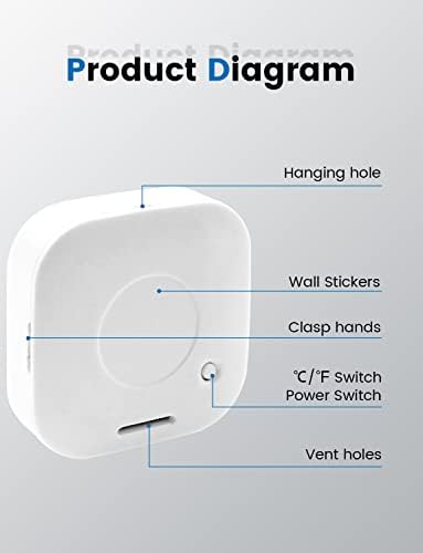 Vue 3 de Mini Thermometre Hygrometre Interieur