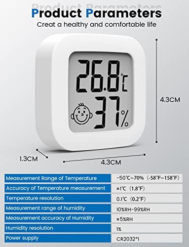 Vue 4 de Mini Thermometre Hygrometre Interieur