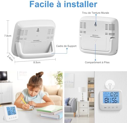 Vue 6 de Vinabo Thermometre Hygrometre Interieur