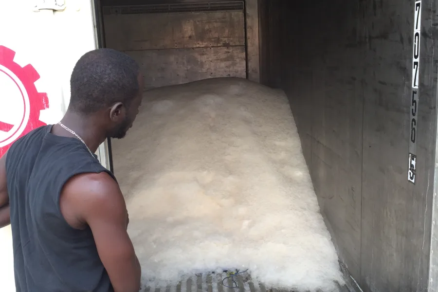 First step in getting the fish- and landing site in Tombo, Sierra Leone up and running