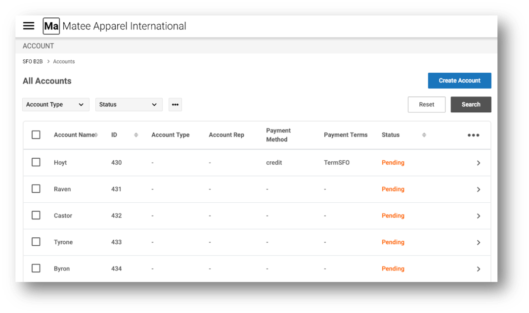 Accounts Console