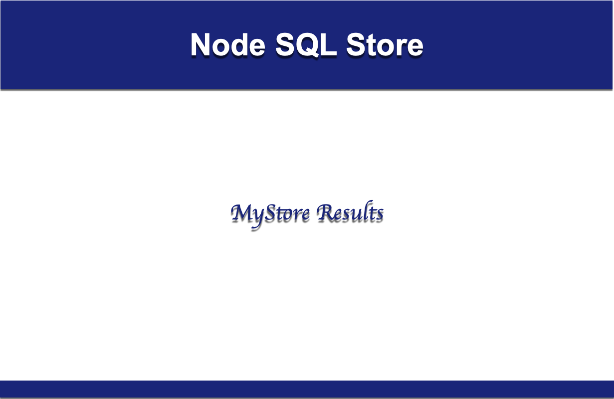 Node SQL Store