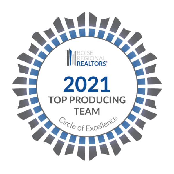 Top Producing Team 2021 Circle of Excellence award from Boise Regional REALTORS - Abmont Realty Group
