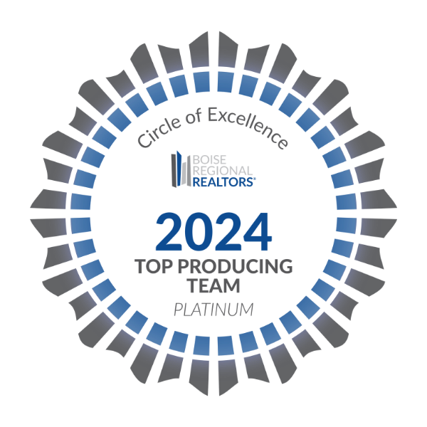 Top Producing Team 2024 Circle of Excellence award from Boise Regional REALTORS - Abmont Realty Group