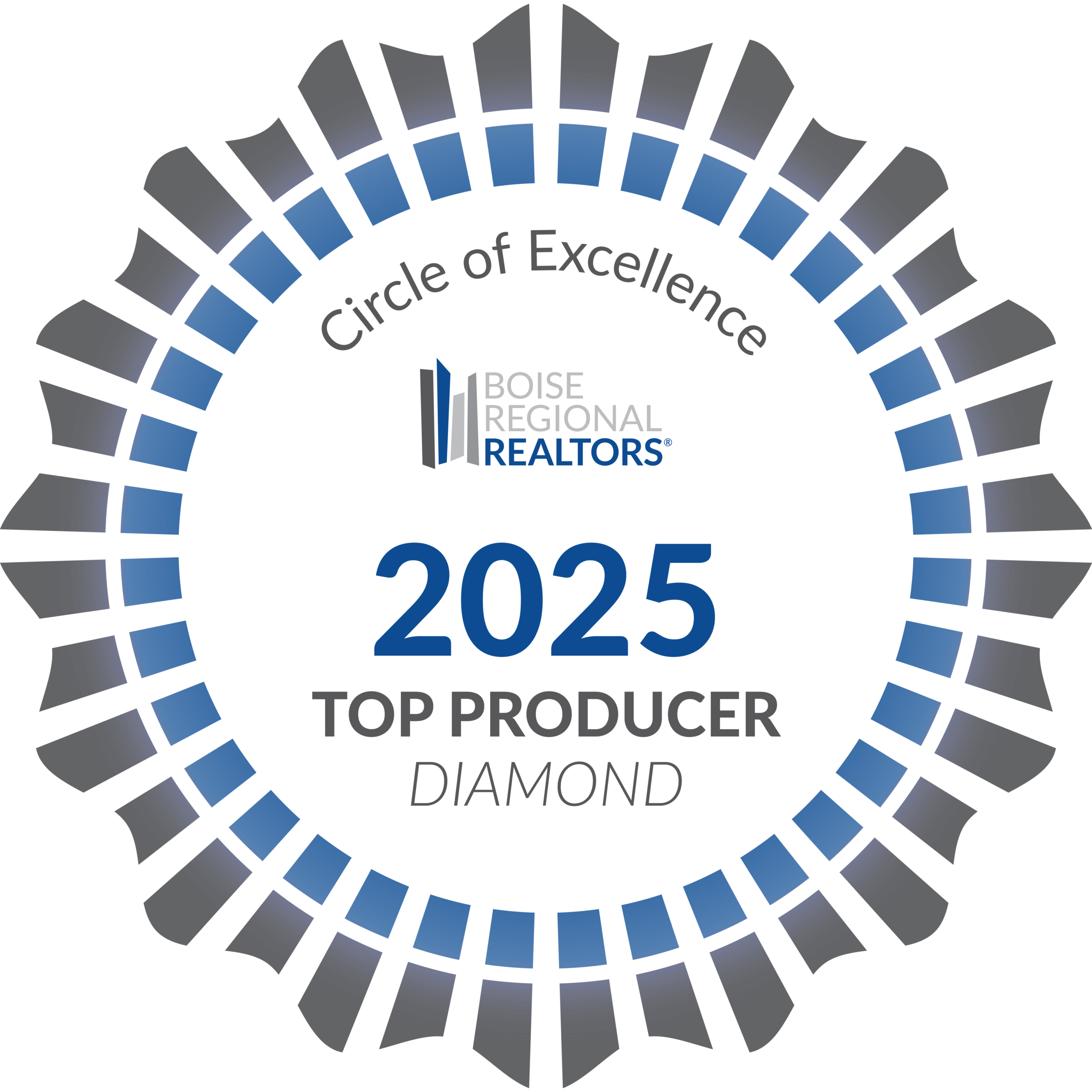 Top Producer 2025 award from Boise Regional REALTORS - Abmont Realty Group