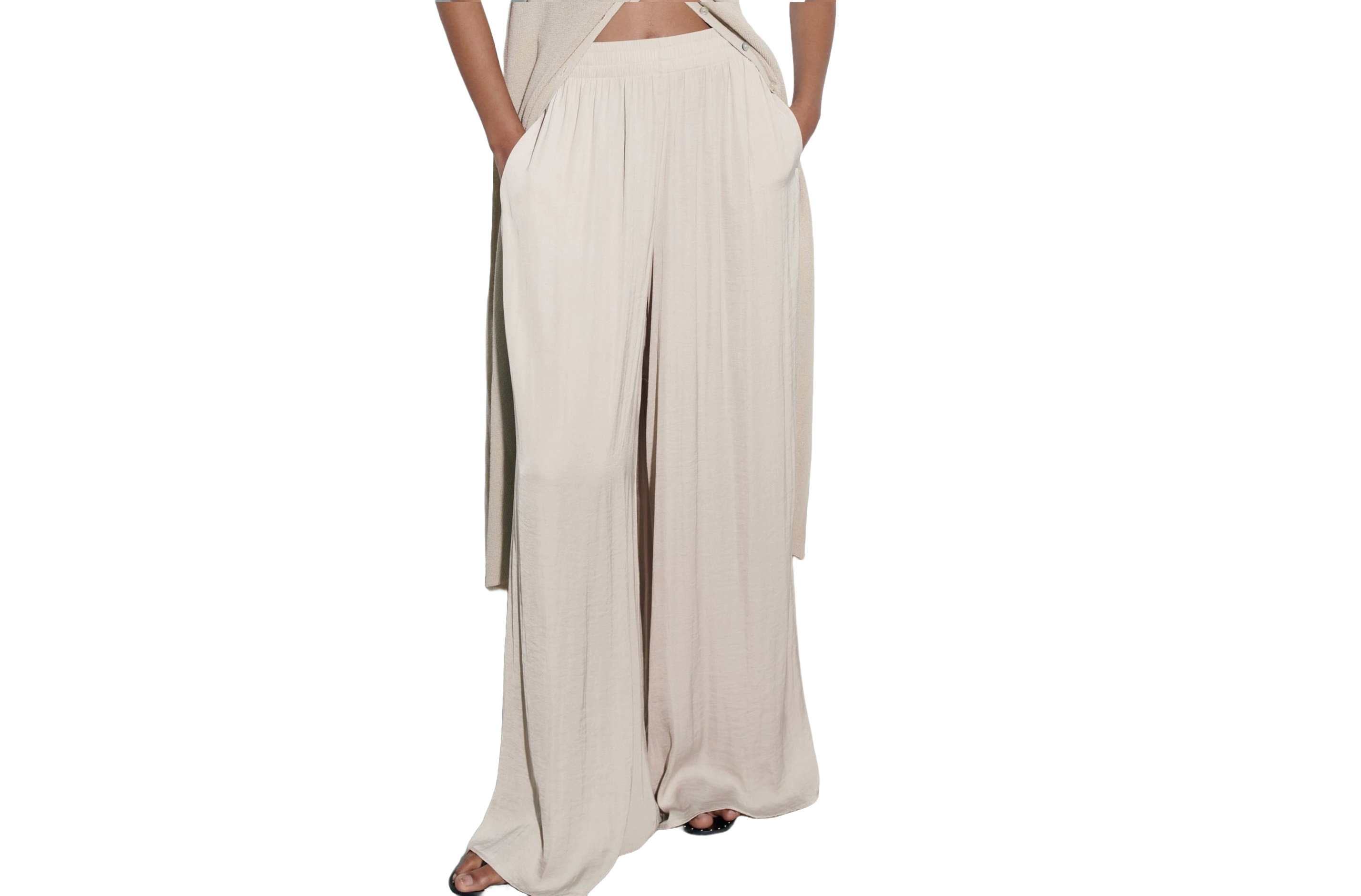 zara flowy wide leg pants dupe