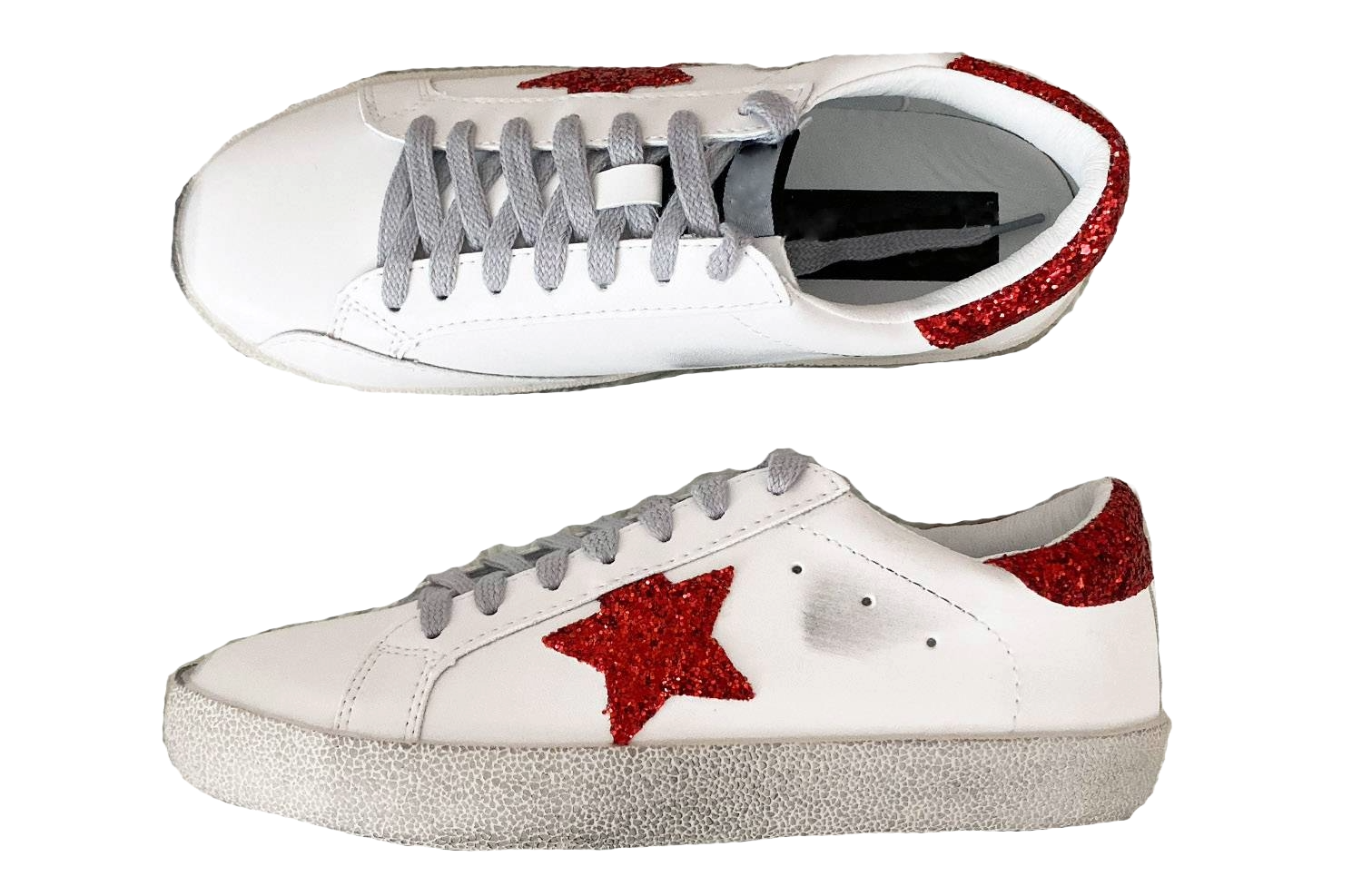 goodnight macaroon vanessa sequin star distressed sneakers-dupe