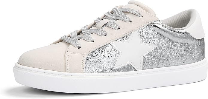 party star sneaker lace-up low top walking shoes dupe