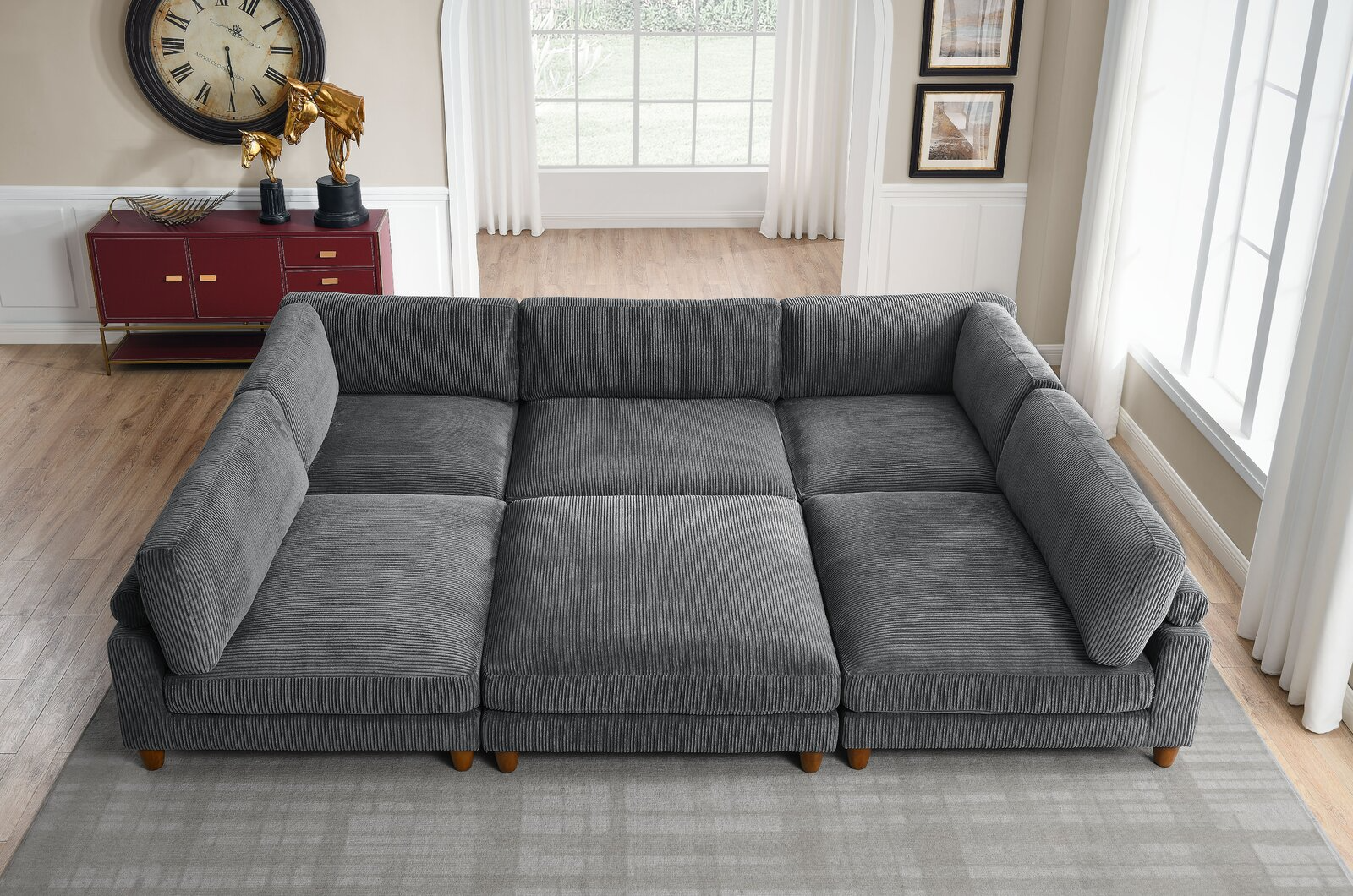 willa arlo espinosa 6-piece upholstered sectional dupe