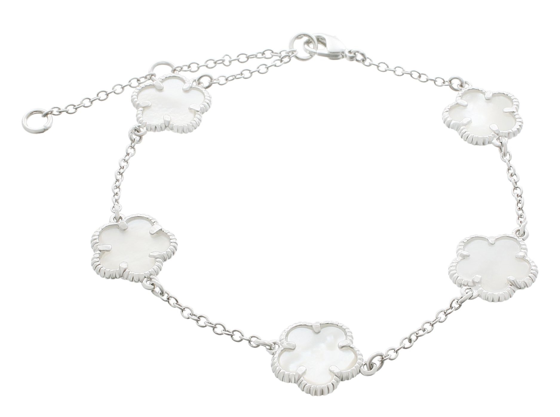 jankuo clover mother-of-pearl charm bracelet dupe