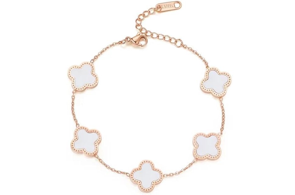 lunyi lucky leaf peacock white bracelet dupe